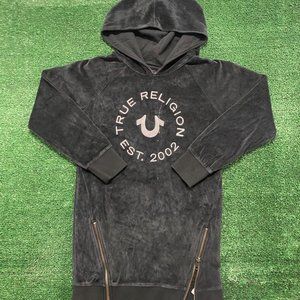 Vintage Y2K True Religion Velour Horseshoe Logo Hoodie